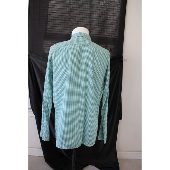 Sonoma/ Polo long sleeved/(Size M)/Green and White Gingham - Picture 3 of 11